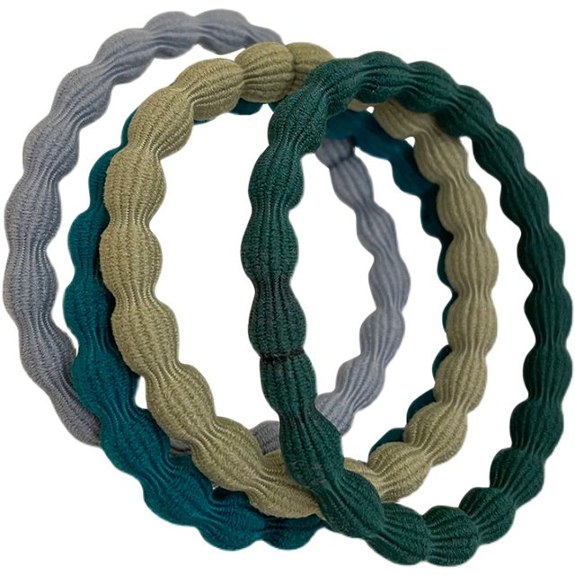 10 Korean Dongdaemen thick hair rope high elastic avocado green head rope versatile basic rubber band black leather cover