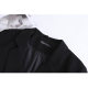 Large -size women's black temperament suit, fat sister, two capsules, British style, commute, casual suit loose version
