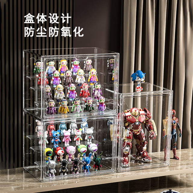 Display box model figure storage box blind box acrylic Gundam showcase transparent toy LEGO display cabinet shelf