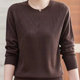Middle-aged women's sweater in autumn and winter, mother's clothes loose regular base shirt pullover long-sleeved top round neck sweater