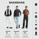 Shanshan [adding velvet to keep warm] men's long-sleeved sweatshirt autumn and winter new style 2025 casual half-pallet solid color T-shirt for men