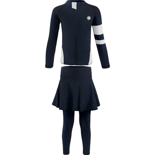 Children's swimsuit boys split girl skirt -style long -sleeved sunscreen fast dry middle children diving clothes parent -child swimsuit