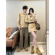 Niche design couple outfit spring and autumn 2025 Korean version long-sleeved shirt women's dress French dress one skirt one fashion