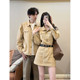 Niche design couple outfit spring and autumn 2025 Korean version long-sleeved shirt women's dress French dress one skirt one fashion