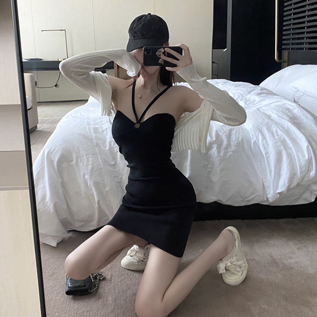suspender skirt halter neck wrapping hip skirt nightclub strapless dress pure short skirt new sexy suit for women summer