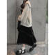 Spring and autumn and winter fat MM2-300jin [Jin is equal to 0.5 kg] Japanese half-body skirt female large size loose high waist sweet overlays, knee drooping A-line umbrella skirt
