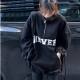 Large -size American semi -zipper letter printing long -sleeved sweater in autumn and winter fat mm300jin [Jin is equal to 0.5 kg] plus velvet thick top girl
