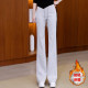 Fleece thickened dark grey casual trousers for women in autumn and winter new wide-leg drooping bell-bottom pants versatile small trousers