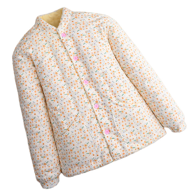 Pure handmade cotton cotton coat for women, mother thickened and warm cotton jacket for winter and cold, wearing cotton coat for winter
