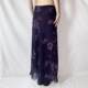 WEEKEEP niche retro style purple plant flower print mesh skirt loose straight slim long skirt