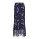 WEEKEEP niche retro style purple plant flower print mesh skirt loose straight slim long skirt