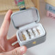 Simple mini ring box portable and exquisite light luxury storage box earring ring dustproof leather jewelry box