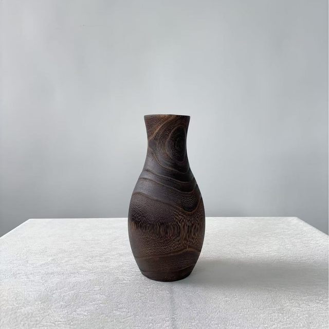 
Xileka Home and Gardening Dining Table Solid Wood Flower Arrangement Vase Ornaments Long and Short Vase Combination Home Decorative Small Ornaments