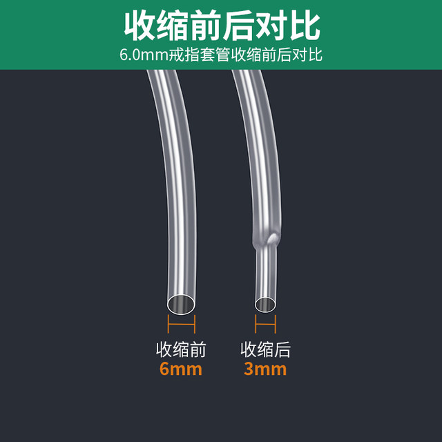 Open-mouth gold ring sealing sleeve adjustment artifact invisible ring ring large fixed protection transparent heat shrink tube