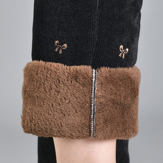Old lady plus velvet pants for women thickened mother pants for cotton pants for winter warmth and thick elderly pants for old lady pants for outside wear