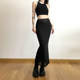 KLIOU Hong Kong style retro black mesh stitching high waist skirt women's slim slim straight hip-covering long skirt summer
