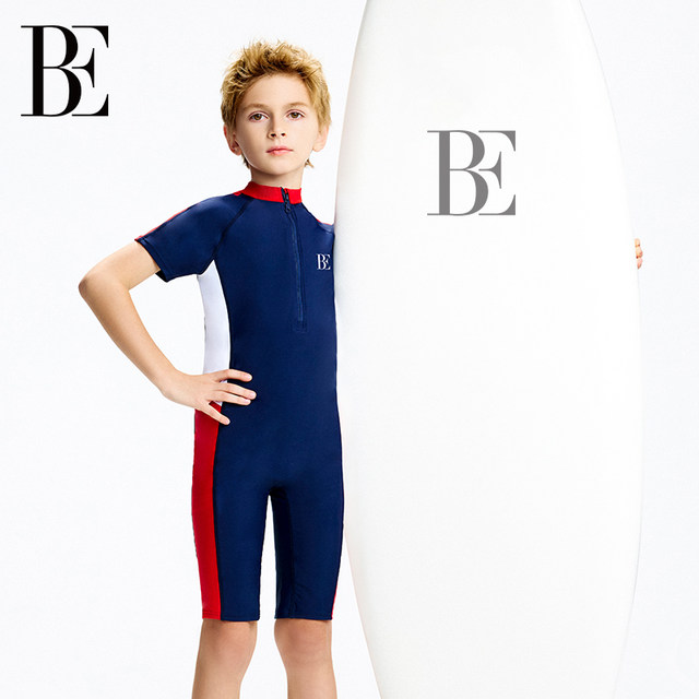 
BE van der Ann jointly-branded children's swimsuits for boys and teenagers professional racing training for boys sun protection one-piece swimsuits