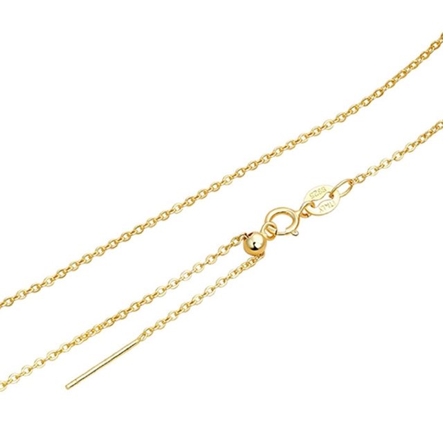 s925 sterling silver pin chain gold necklace for women rose gold pure silver plated 18k gold plain chain box chain adjustable