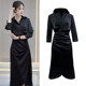 Dresses, women's shirts, professional temperament, high-end long-sleeved slim long skirt, irregular waist-hugging skirt, over-knee skirt