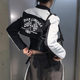 Long sleeved short jacket jacket motorcycle letter printing long sleeve short jacket jacket