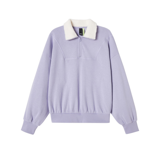 Semir sweatshirt for women 2023 winter new half-zipper turtleneck top student loose oversize casual women's clothing
