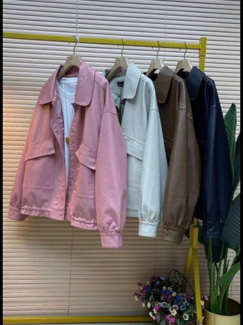 Fat mm Spring and Autumn New Fashion PU Leather Jacket Large Size Women's Loose Slim and Reduce Age Long Sleeve Leather Jacket Top