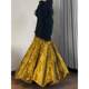 Reading garment technique gold printed skirt Chinese style old money style velvet skirt irregular gold velvet fishtail skirt