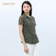 HONRN/Red Man Casual Knitted Cardigan Slim Floral Printed Short-Sleeved Thin Shirt Top Women's Summer Style