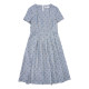 HONRN/Red Elegant Printed Short Sleeve Round Neck Waist Slim Skirt A-line Dress Women's Summer HI22OL481