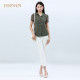 HONRN/Red Man Casual Knitted Cardigan Slim Floral Printed Short-Sleeved Thin Shirt Top Women's Summer Style