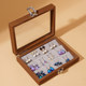 Walnut color jewelry box ring necklace storage box earrings earrings bracelet jewelry box solid wood jewelry box