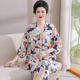 Middle-aged and elderly mothers cotton silk pajamas for women 2025 new summer cardigan for outdoor wear home clothes large size suit thin