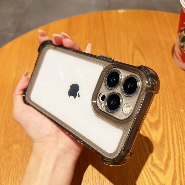 Simple and high-end sense applicable to Apple 17 mobile phone case iphone13/15 transparent 16pro full-inclusive max anti-fall 17promax silicone 11/12 men's x/xr/7/8plus airbag 15promax