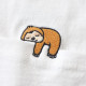 Japanese cute sloth loose shoulder embroidered pocket for men and women middle-sex couple pure cotton round neck short-sleeved T-shirt gj2023