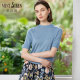 2025 spring new product short-sleeved basic style solid color half-high round neck worsted pure wool base thin sweater pullover