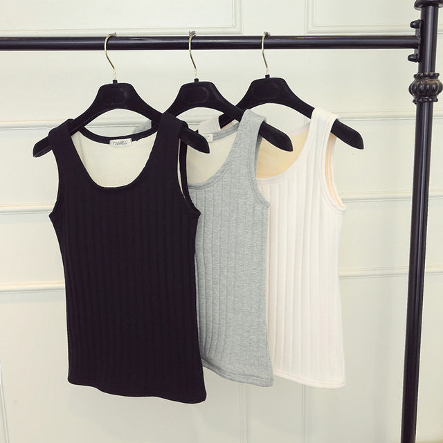 Autumn and winter plus velvet vest female large size thickened bottom shirt cotton in the cotton