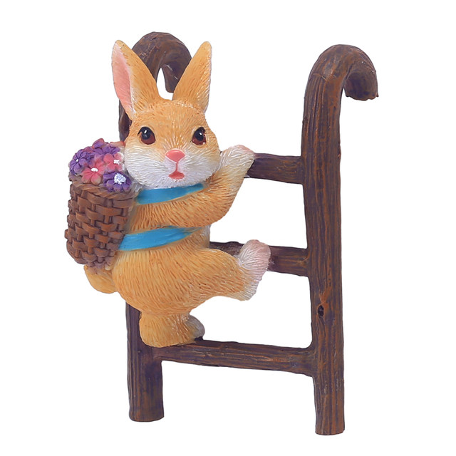 Rabbit climbing ladder pot pendant cute fish tank landscaping pendant balcony garden potted micro -landscape decoration small decoration
