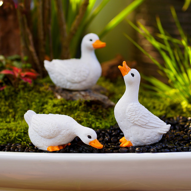 Cute little duck ancient fish tank landscaping garden flower pot micro landscape rockery flowing water fish pond waterscape decorative ornaments