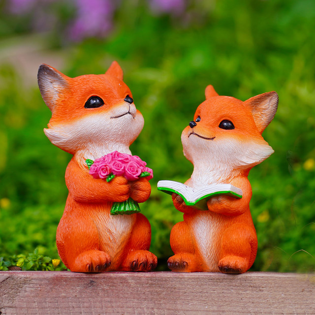 Original nine-tailed fox flower pot plant landscaping succulent plants micro-landscape garden simulation cute little fox decoration ornaments