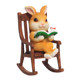 Cute office desktop rabbits reading rocking chair ornaments garden balcony courtyard landscaping potted decoration gift
