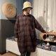 Windproof temperament thin woolen coat spring and autumn snow blue fir original cotton and linen large size women's long large size loose coat