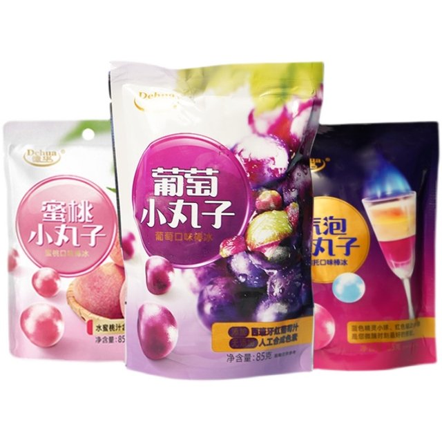 Dehua Bubble Mojito Peach Ball Ice Cream Internet Celebrity Ice Cream Grape Ball Ice Cream Cold Drink Ice Cream