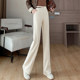 On-white straight-flare trousers for women in autumn and winter thick wool pants draped wool flared pants for women high waist slim trousers
