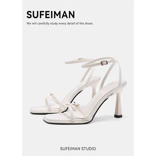 
Beautiful open-toed sandals for women 2025 summer new fairy with skirt black high heels with stiletto heels