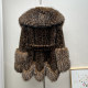 
mink plush leopard fur jacket for women mid-length young and fashionable big fur collar autumn and winter environmentally friendly fur jacket