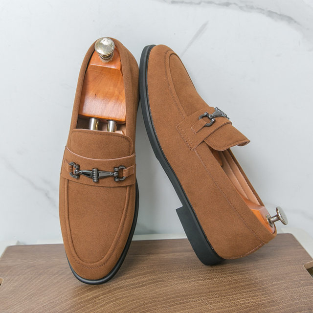 
Trendy selection of men's beanie shoes with one foot, lazy shoes, fashionable foreign trade men's shoes round toe large size loafers soft bottom