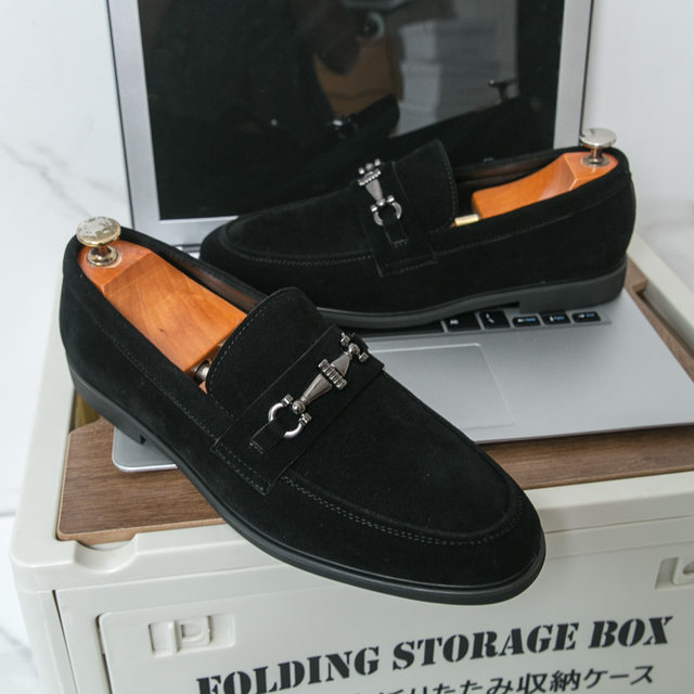 
Trendy selection of men's beanie shoes with one foot, lazy shoes, fashionable foreign trade men's shoes round toe large size loafers soft bottom