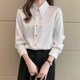 Fleece satin white shirt for women in autumn and winter 2025 new high-end professional dress shirt thickened base top