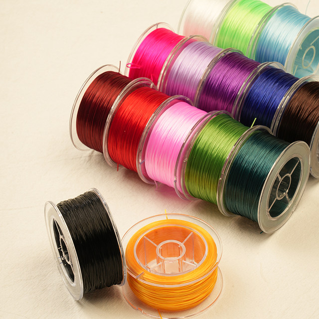 Bracelet elastic rope text play crystal pearl thread beads diy material flat wire wear-resistant rubber band bracelet rope bead line