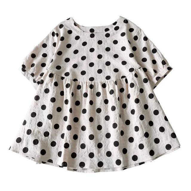 Large size 300 Jin [Jin equals 0.5 kg] Loose age-reducing polka doll shirt fat mm waist covering belly short sleeves fluffy bottom shirt top 2
